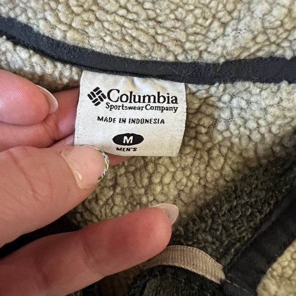Columbia Men’s Brown/Grey Fleece Sweater Size Medium - Picture 4 of 6